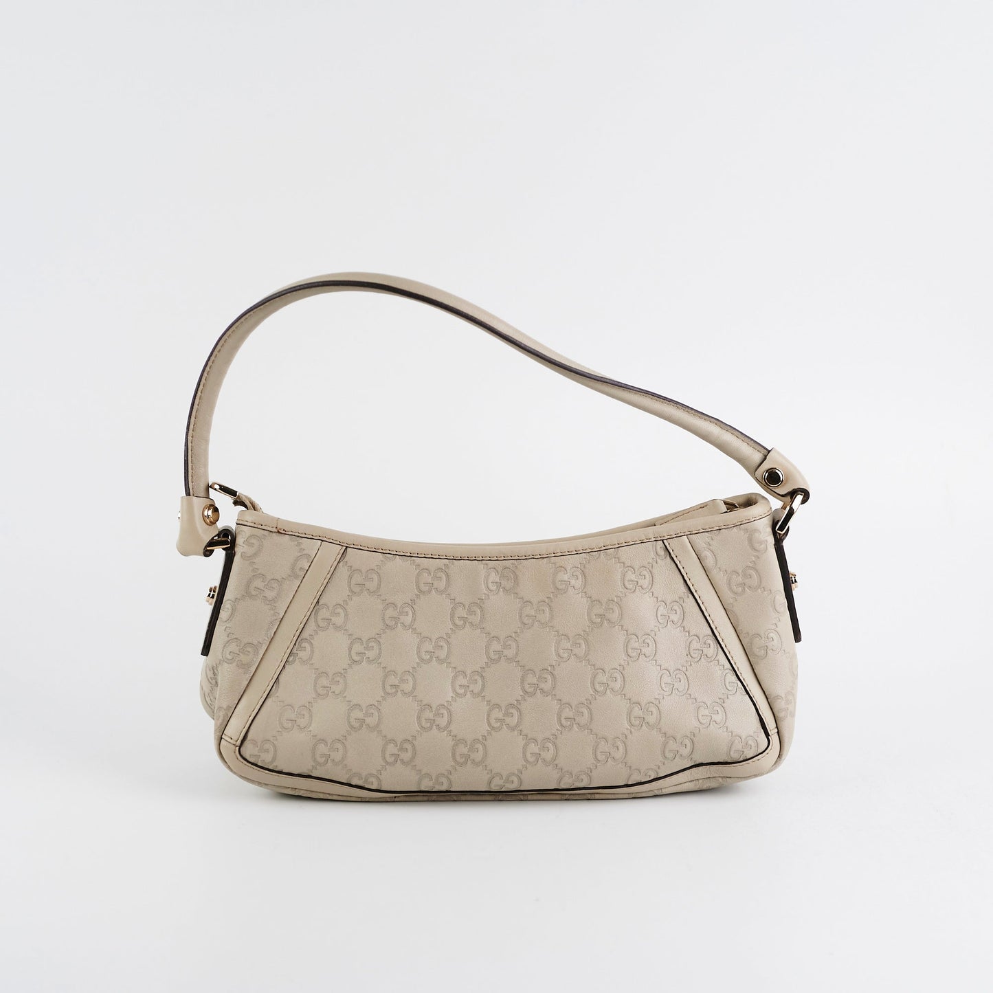 Gucci Ivory Guccissima D Ring Shoulder Bag