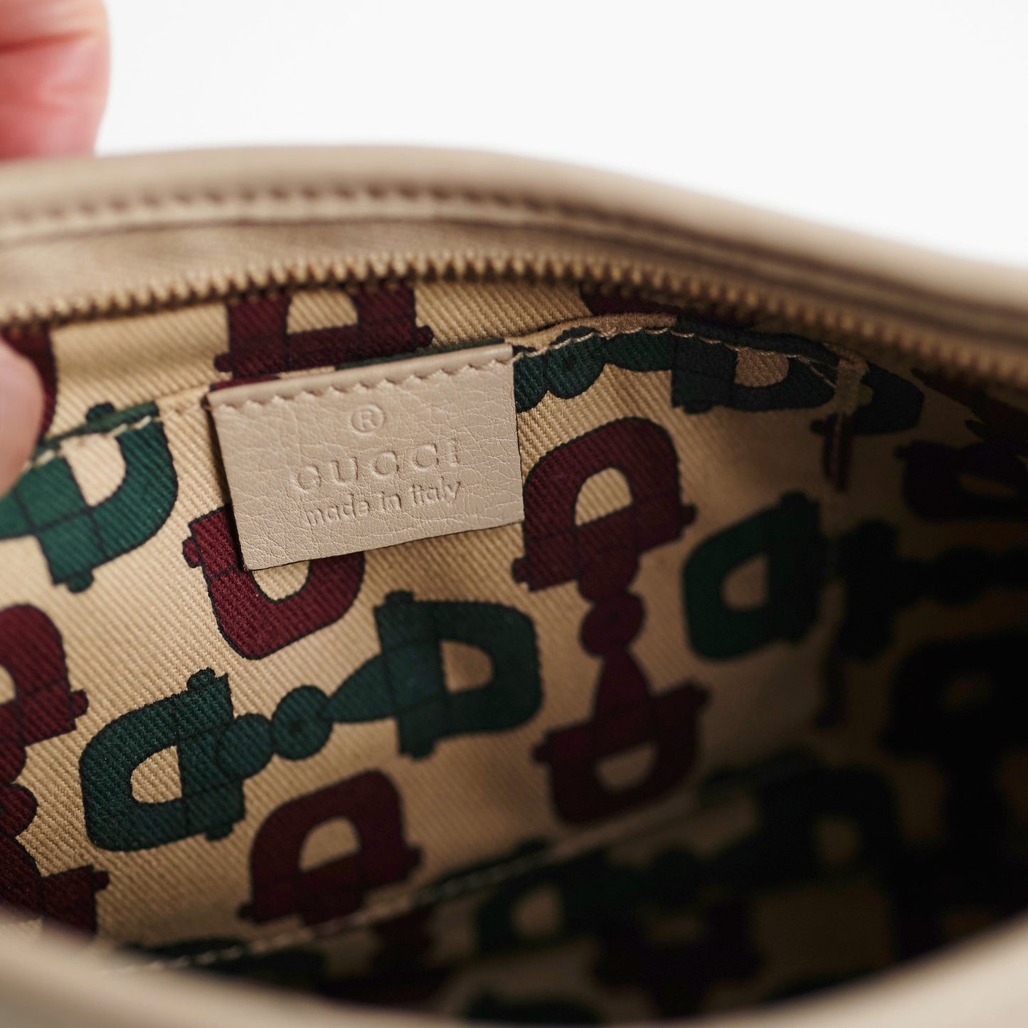 Gucci Ivory Guccissima D Ring Shoulder Bag