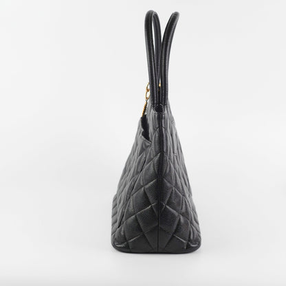 Chanel Madelion Black Caviar Tote