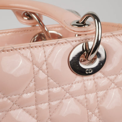 Dior Lady Dior Pink Patent Medium