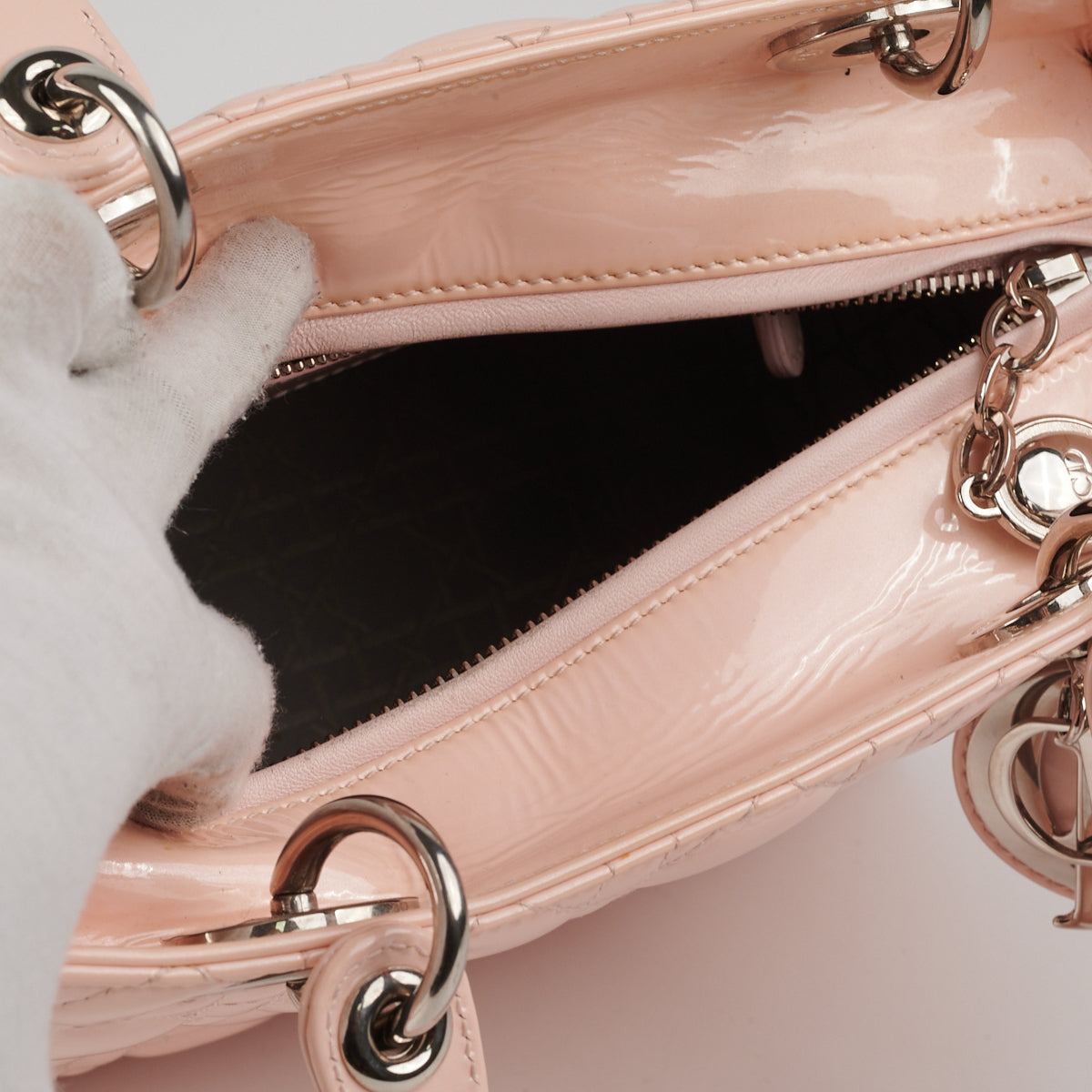 Dior Lady Dior Pink Patent Medium