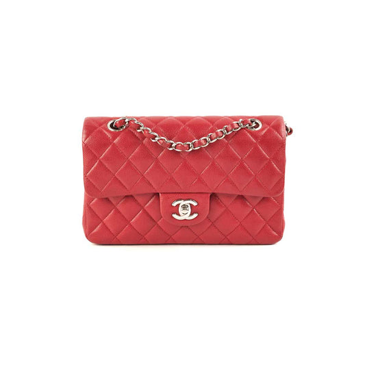 Chanel 18B Small Classic Flap Caviar Red