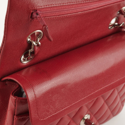 Chanel 18B Small Classic Flap Caviar Red