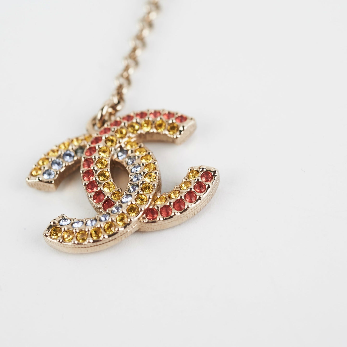 Chanel Long CC Coloured Stone Earrings Costume Jewellery