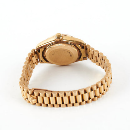 HOLD Rolex Lady Datejust 18k Gold Dial 26mm with Diamonds President Strap