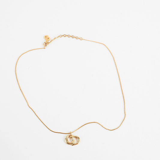Christian Dior Logo Gold Necklace Costume Jewellery