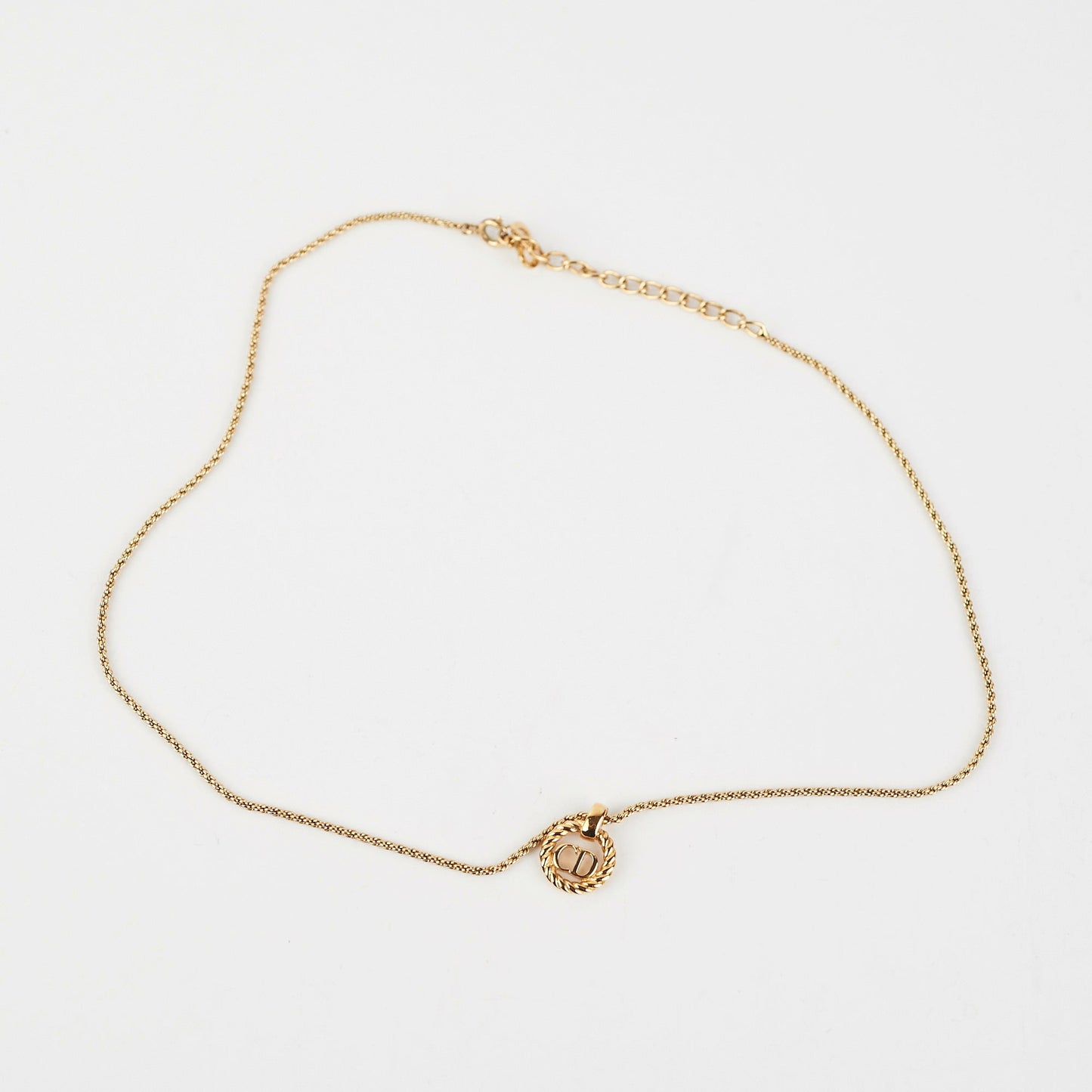 Chrisitan Dior Gold Logo Necklace Costume Jewellery