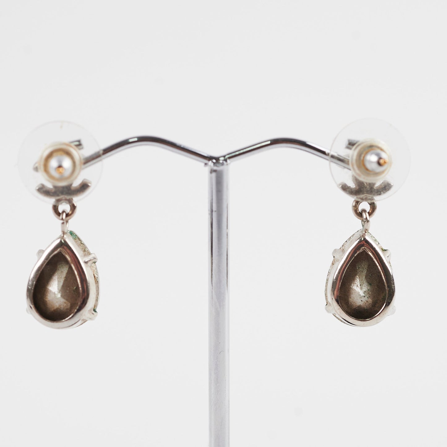 Chanel Logo Drop Jewel Earrings Costume Jewellery