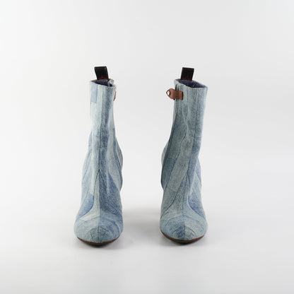 Louis Vuitton Silhouette Denim Heel Ankle Boots 37