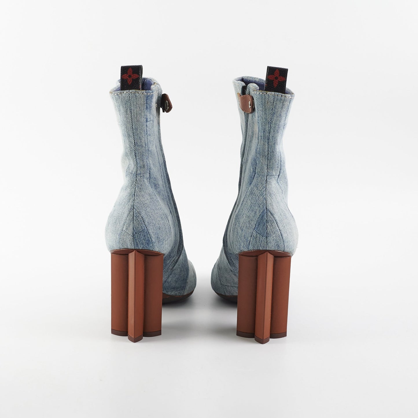 Louis Vuitton Silhouette Denim Heel Ankle Boots 37