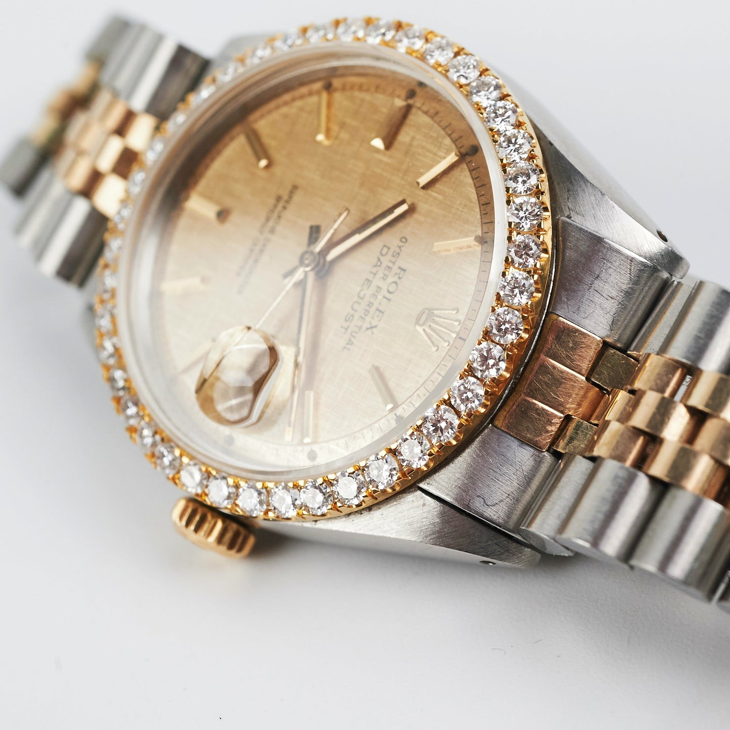 Rolex Datejust 36mm Two Toned Aftermarket Diamonds Watch
