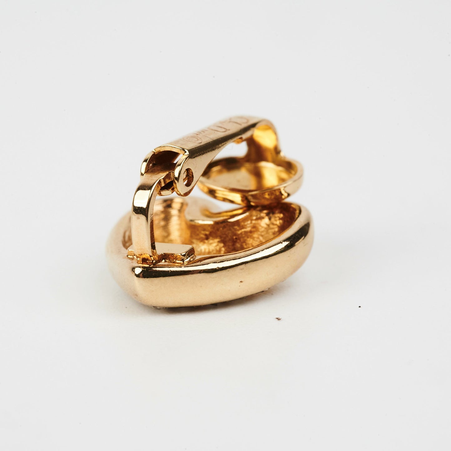 Christian Dior Heart Rhinestone Clip On Earrings Costume Jewellery