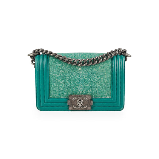 Chanel Small Turqoise Stingray Boy
