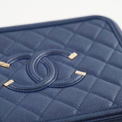 Chanel Filigree Vanity Navy Blue Caviar - Series 29