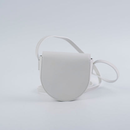 Celine Cuir Mini Triomphe White Crossbody Bag