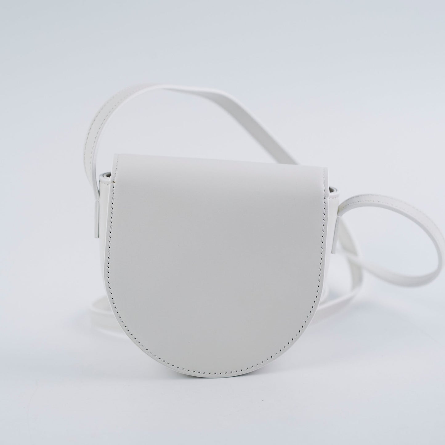 Celine Cuir Mini Triomphe White Crossbody Bag