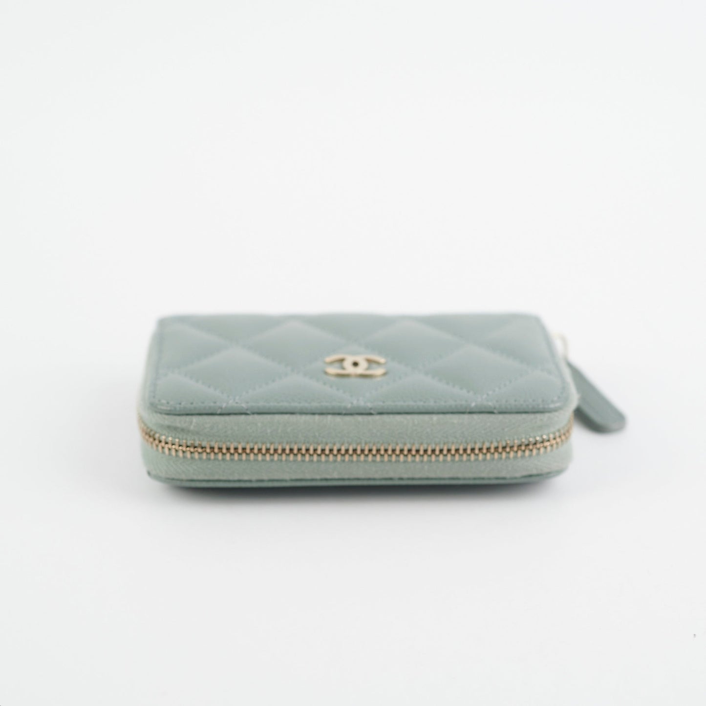 Chanel Blue/Grey Zipper Card Holder