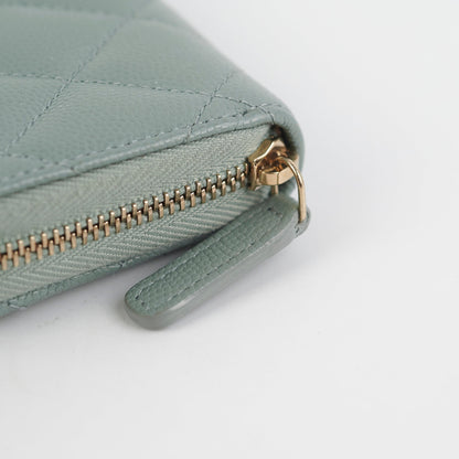 Chanel Blue/Grey Zipper Card Holder