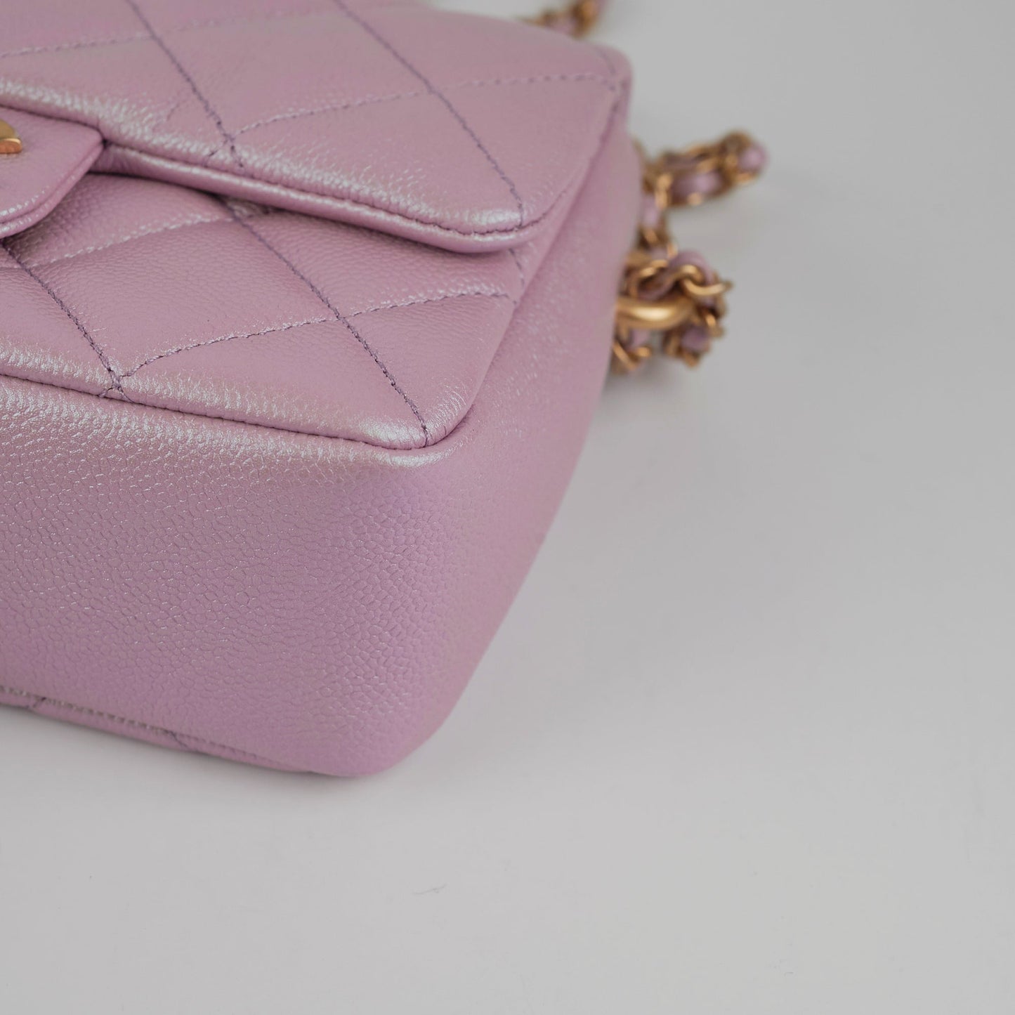 Chanel Caviar My Perfect Square Mini Iridescent Pink Microchipped