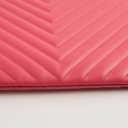 Chanel O Case Medium Chevron Pink Lambskin - Series 24