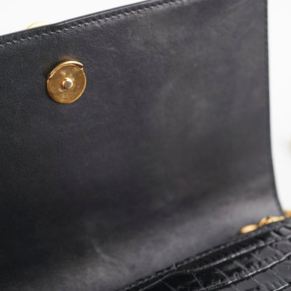 Saint Laurent Kate Tassel Black Wallet On Chain WOC
