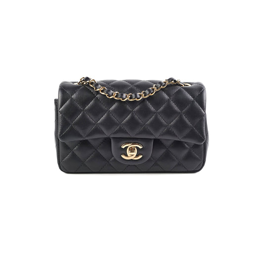 Chanel Mini Rectangular Lambskin Black Bag