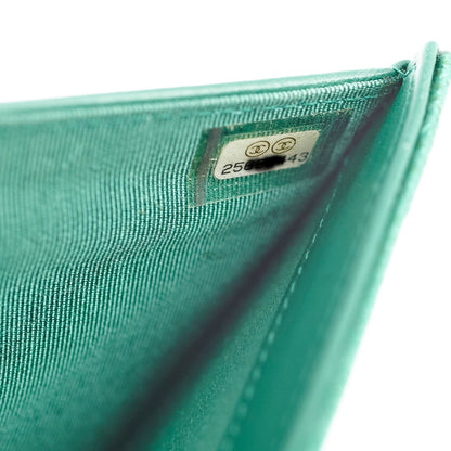 Chanel 18S Caviar Wallet Iridescent Emerald Green