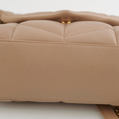 Saint Laurent Small Puffer Lou Beige Shoulder Bag