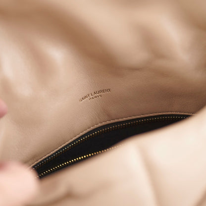 Saint Laurent Small Puffer Lou Beige Shoulder Bag