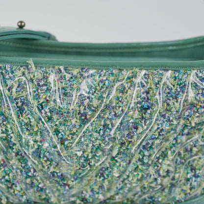 Chanel Medium Gabrielle Green Tweed/PVC- Series 25