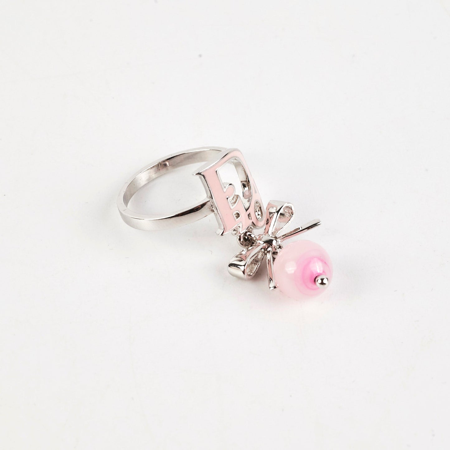 Christian Dior Pink Bow Ring Size L