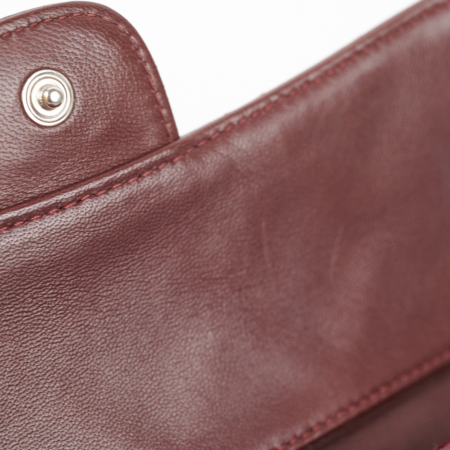 Chanel Long Quilted Patent Burgundy Wallet