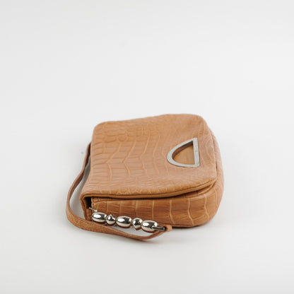 Dior Malice Croc Embossed Tan Shoulder Bag