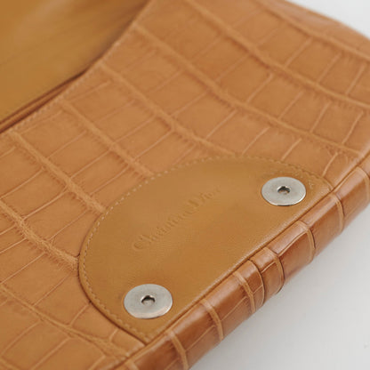 Dior Malice Croc Embossed Tan Shoulder Bag