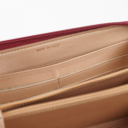 Chanel Long Zip Camelia Dark Pink Wallet