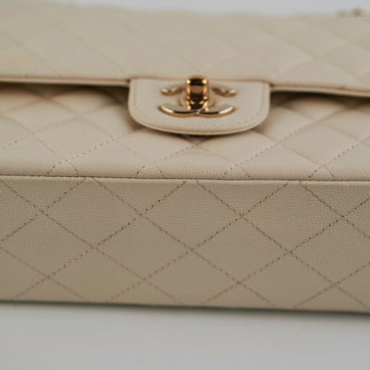 Chanel Quilted Caviar Medium/Large Double Flap Ivory