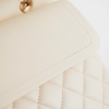 Chanel Quilted Caviar Medium/Large Double Flap Ivory
