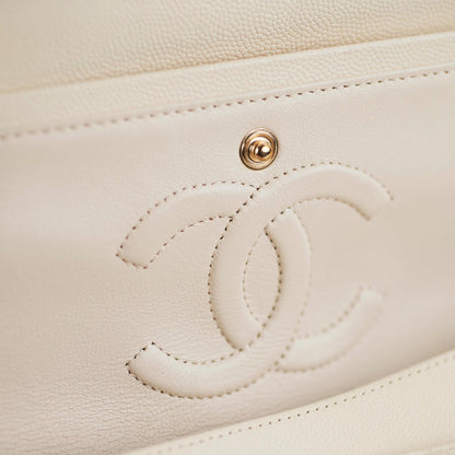 Chanel Quilted Caviar Medium/Large Double Flap Ivory