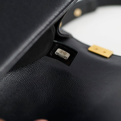 Chanel Caviar Old Medium Boy Bag Black 30 Series