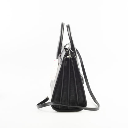 Saint Laurent Sac De Jour Small Croc Embossed Black Bag