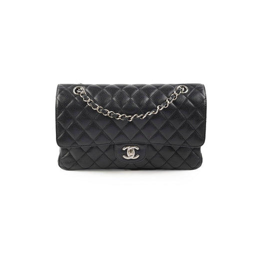 Chanel Classic Flap Medium/Large M/L Caviar Black- Series 13