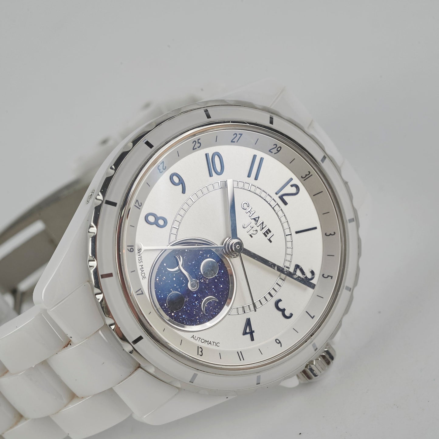 Chanel J12 38mm Moon Phase White Ceramic Watch