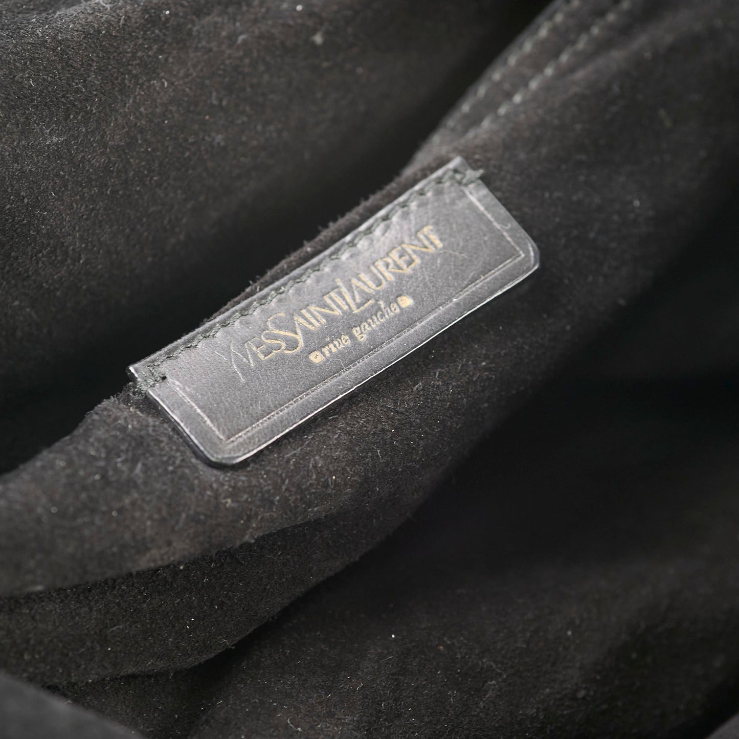 Saint Laurent Black Large Patent/Suede Top Handle Bag