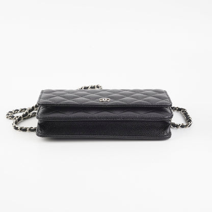 Chanel Caviar Wallet On Chain Black