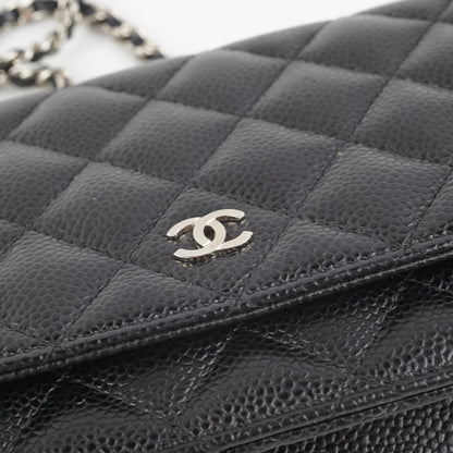 Chanel Caviar Wallet On Chain Black
