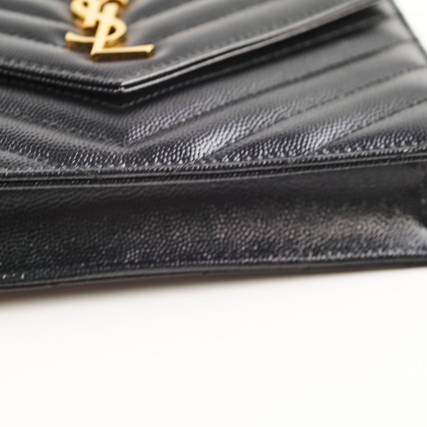 Saint Laurent Cassandre Envelope Wallet on Chain WOC Black