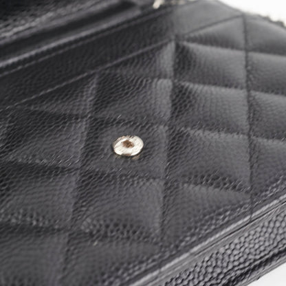 Chanel Caviar Wallet On Chain Black
