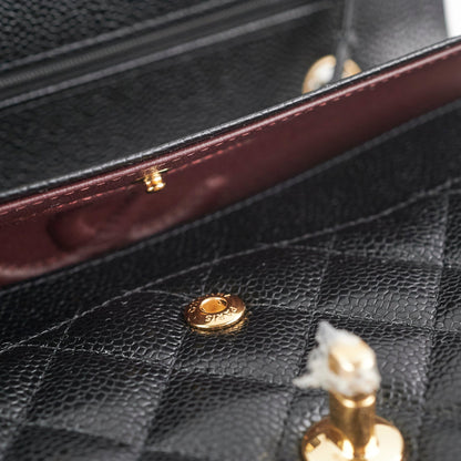 Chanel Medium/Large Double Classic Flap Caviar Black 2023