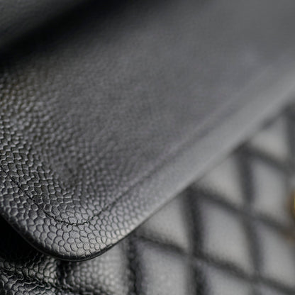 Chanel Caviar Medium/Large Double Classic Flap Black