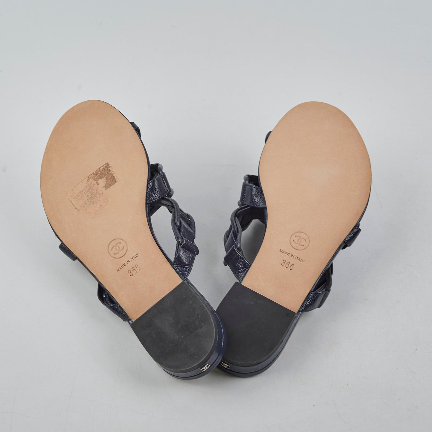 Chanel Sandals Navy Size 36